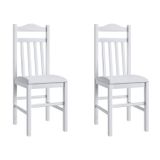 Duas Cadeiras Para Sala De Jantar Madeira Maciça 300 Branco