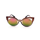 Oculos De Sol Drop Me Las Gatinho Marrom Acetato Espelhado Rose