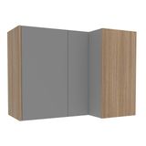 Armário Aéreo Cozinha Modulado Campanele Canto Reto C/ 2 Portas 90cm Castanho/cinza - Politorno