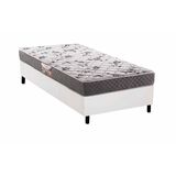Cama Box Solteiro: Colchão Ortopédico Herval D28 / Ag65 Ortopedic Black + Base Crc Courano White (88x188)