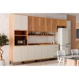 Kit De Cozinha Completa 9 Peças Sauvignon (3aéreos+2balcões+1paneleiro+1torrequente+2complementos) C9p21 Amendoa/off White - Ronipa