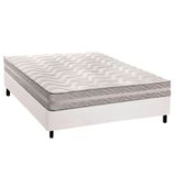Cama Box Casal: Colchão Ortopédico Paropas D28 / Master Ag80 Prata Double Face 17 + Base Crc Courano White (138x188)
