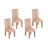 Kit 4 Cadeiras Sala Jantar Zoe 4 Un Freijo/suede Creme - Dj Móveis