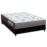Cama Box Casal: Colchão Espuma D33 Orthoflex Comfortpedic Black + Base Crc Suede Black (138x188)