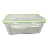 Pote Retangular De Vidro Hermético 1500ml Com Tampa