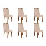 Kit 6 Cadeiras Sala Jantar Stela 6 Un Ipe/suede Kraft - Dj Móveis