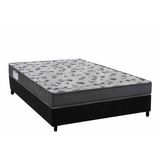Cama Box Casal: Colchão Ortopédico Ortobom D33 Anatômico Iso 100 Ultra Firme + Base Crc Suede Black (138x188)