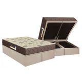 Conjunto Box Baú Queen: Colchão Molas Orthoflex D28 Livorno + Base Crc Suede Clean (158x198)