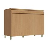 Gabinete De Cozinha Modulado Balcão C/ Tampo Simone Mendes C/ 2 Portas E 2 Gavetas 120cm Carvalho/cinza - Nesher