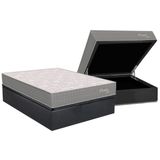 Cama Box Baú Casal: Colchão Molas Masterpocket Ensacadas Orthoflex Orvieto New + Base Crc Suede Gray (138x188)