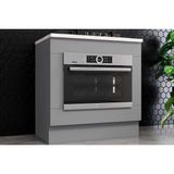 Gabinete De Cozinha Modulado Balcão C/ Tampo Americana P/ Forno De Embutir E Cooktop 80cm Cinza - Henn