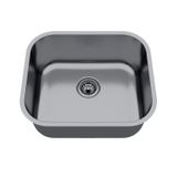 Cuba De Inox Para Cozinha N3 40x34x17cm Polida Com Válvula Cinza