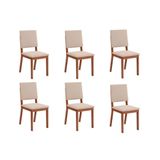 Kit 6 Cadeiras Sala Jantar Talia 6 Un Freijo/suede Creme - Dj Móveis