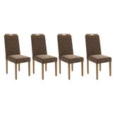 Kit 4 Cadeiras Sala Jantar 2cad152ea 4 Un Eucalipto/suede Marrom A033 - Kappesberg