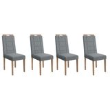 Kit 4 Cadeiras Sala Jantar 2cad150ea 4 Un Eucalipto/linho Cinza A056 - Kappesberg