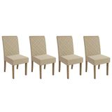 Kit 4 Cadeiras Sala Jantar 2cad149ng 4 Un Nogueira/linho Bege A019 - Kappesberg
