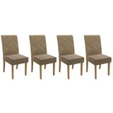 Kit 4 Cadeiras Sala Jantar 2cad149fr 4 Un Freijo/suede Bege A036 - Kappesberg