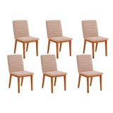 Kit 6 Cadeiras Sala Jantar Sofia 6 Un Ipe/suede Creme - Dj Móveis