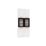 Cristaleira De Cozinha Paneleiro Diamante Aço C/ 6 Portas (2 C/ Vidro) 70cm Branco/preto - Telasul