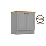Módulo Cozinha Henn Americana Balcão C/ Tampo P/ Cooktop C/ 2 Portas 80cm Cinza-henn