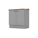 Módulo Cozinha Henn Americana Balcão C/ Tampo C/ 2 Portas 80cm Cinza-henn