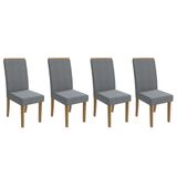 Kit 4 Cadeiras Sala Jantar 2cad142fr 4 Un Freijo/linho Cinza A018 - Kappesberg