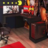 Mesa Gamer Escrivaninha em L DRX9000 com 1 Gaveta Espresso Móveis