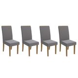 Kit 4 Cadeiras Sala Jantar 2cad142fr 4 Un Freijo/suede Titanio A050 - Kappesberg