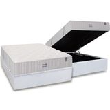 Cama Box Baú Casal: Colchão Molas Masterpocket Ensacadas Sealy Phoenix + Base Crc Courano White (138x188)