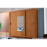 Guarda Roupa Solteiro 3 Portas De Correr (1 C/ Espelho) E 4 Gavetas C/ Pés Veneza Premium Naturalle/ripado 3d - Rufato