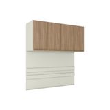 Armário Ponte Modulado Aéreo Casal Mc11 Seletto C/ 4 Portas Areia/jequitibá - Henn