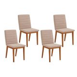 Kit 4 Cadeiras Sala Jantar Sofia 4 Un Ipe/suede Creme - Dj Móveis