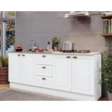 Kit Cozinha Modulada 3 Peças Americana (2balcões+1complemento) S/pia Cz137 Branco - Henn