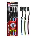 Escova Dental Colgate Slim Soft Black Suave Macia 3 Unidades