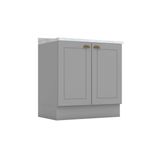 Módulo Cozinha Henn Americana Balcão C/ Tampo C/ 2 Portas 80cm Cinza-henn