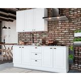 Kit Cozinha Modulada 4 Peças Americana (1aéreo+2balcões+1complemento) S/pia Cz126 Branco - Henn