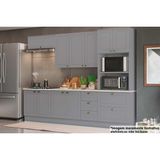 Kit Cozinha Modulada 7 Peças Americana (2aéreos+2balcões+1paneleiro+2complemento) Cz145 Cinza - Henn
