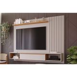 Painel Quarto P/ Tv Até 65 Pol Bahamas Ripado C/ 1 Porta 215x157cm Off White/nature - Permóbili