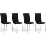 Kit 4 Cadeiras Sala Jantar Amsterdã C091 4 Un Cromada/preto 110 - Kappesberg