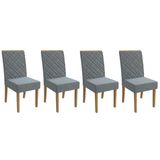 Kit 4 Cadeiras Sala Jantar 2cad149fr 4 Un Freijo Cinza - Kappesberg