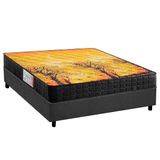 Cama Box Casal: Colchão Ortopédico D Angelis Anjos Compact Ag 65 / D28 / Pantanal Black + Base Crc Suede Black (138x188)