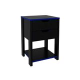 Mesa Cabeceira Infantil Gamer Me4163 C/ 2 Gavetas Preto/azul - Tecno Mobili