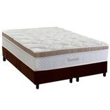 Cama Box Queen: Colchão Molas Masterpocket Ensacadas Herval Toronto + Base Crc Suede Brown (158x198)