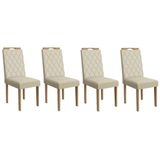 Kit 4 Cadeiras Sala Jantar 2cad153ea 4 Un Eucalipto/linho Bege A019 - Kappesberg