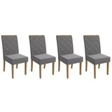 Kit 4 Cadeiras Sala Jantar 2cad149fr 4 Un Freijo/suede Titanio A050 - Kappesberg