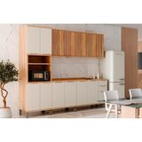 Kit Cozinha Modulada 5 Peças Sauvignon (2aéreos+2balcões+1torrequente) C5p90 Amendoa/off White - Ronipa