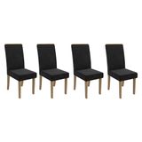 Kit 4 Cadeiras Sala Jantar 2cad142ng 4 Un Nogueira/suede Preto A038 - Kappesberg
