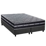 Cama Box Queen: Colchão Molas Masterpocket Ensacadas D Angelis Anjos Black Graphite + Base Crc Suede Gray (158x198)
