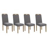 Kit 4 Cadeiras Sala Jantar 2cad152ea 4 Un Eucalipto/suede Cinza Titanio A050 - Kappesberg