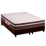 Cama Box Queen: Colchão Ortopédico Polar D28 Orthoface Vip Brown + Base Crc Suede Brown (158x198)